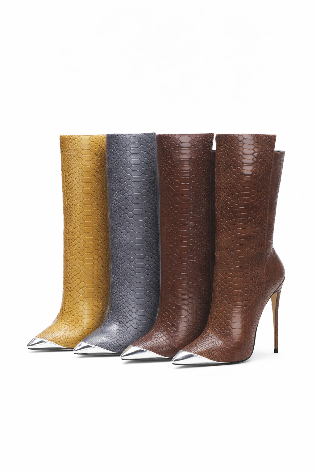 Earthy Python Stiletto Boots