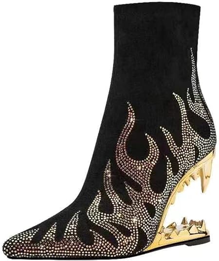 Golden Flame Luxe Ankle Boots