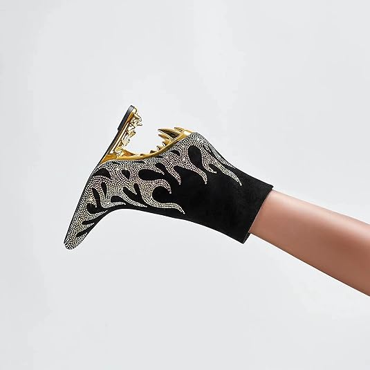 Golden Flame Luxe Ankle Boots