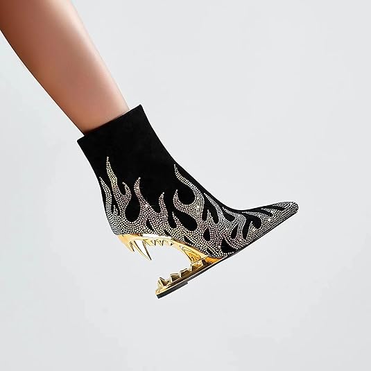Golden Flame Luxe Ankle Boots
