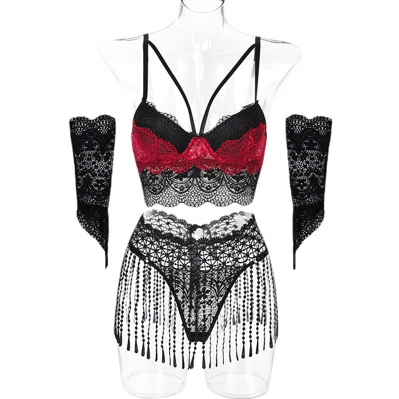 Scarlet Desire Lace Garter Set