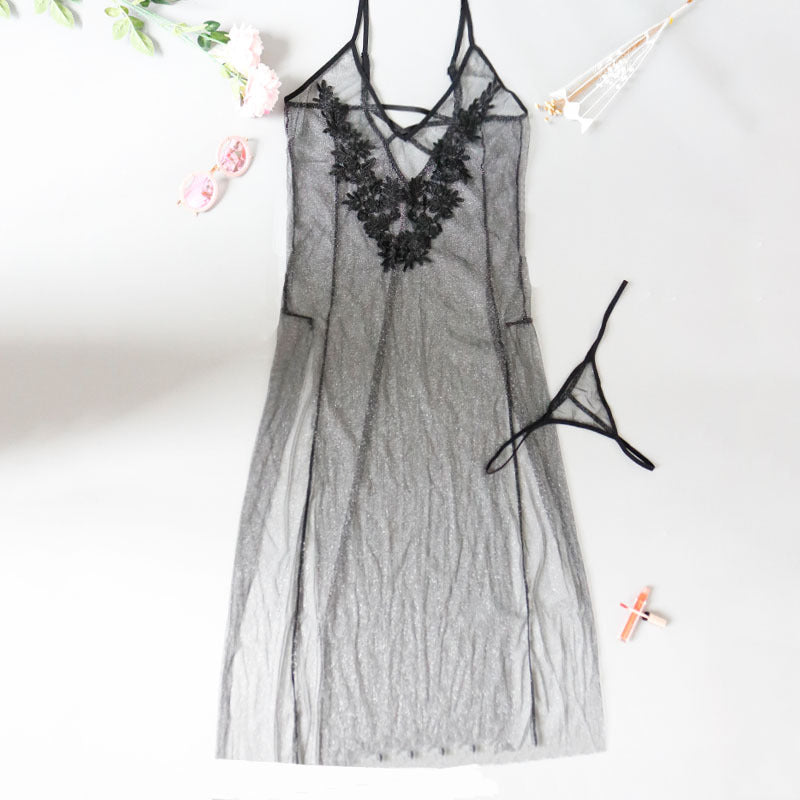 Midnight Allure Plus Lace Maxi Set