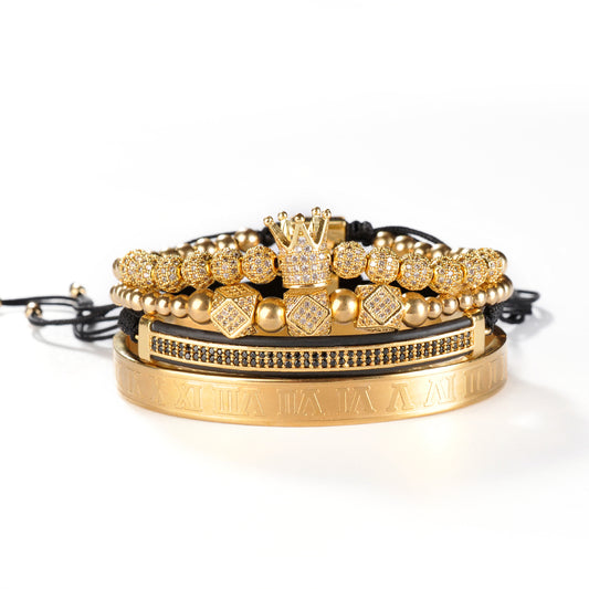 Crowned Hustle Luxe Bracelet Stack for Men