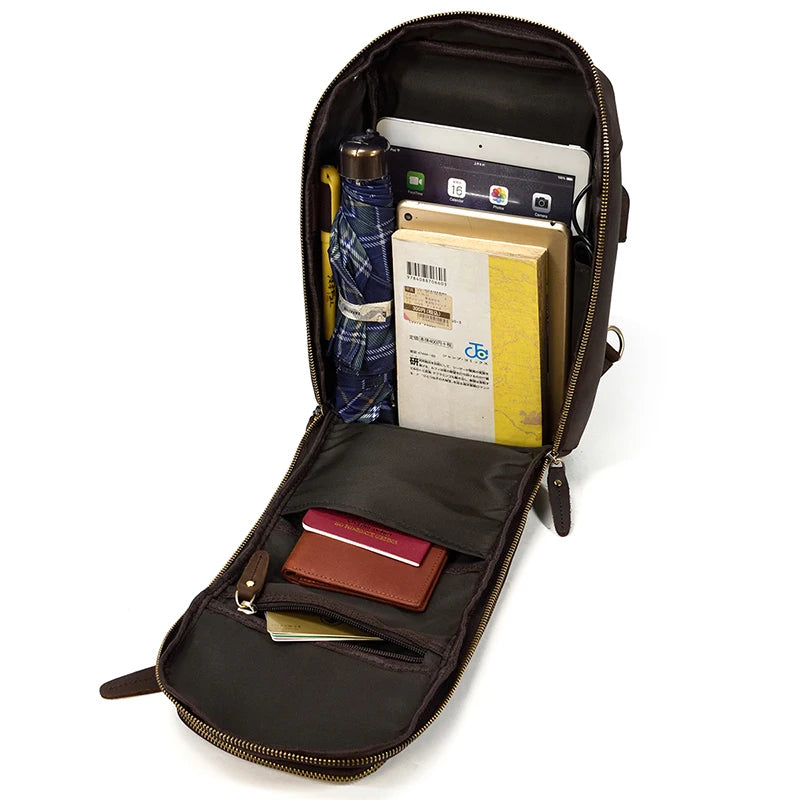 Executive Edge Leather Sling Bag