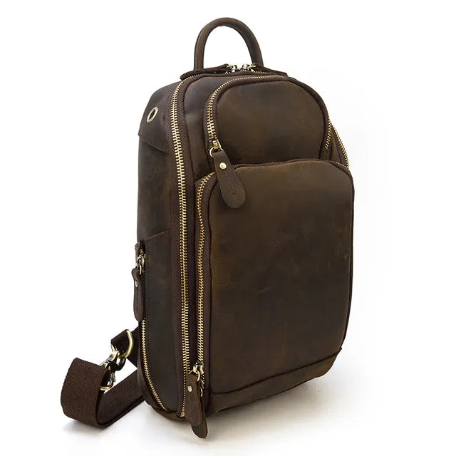 Executive Edge Leather Sling Bag