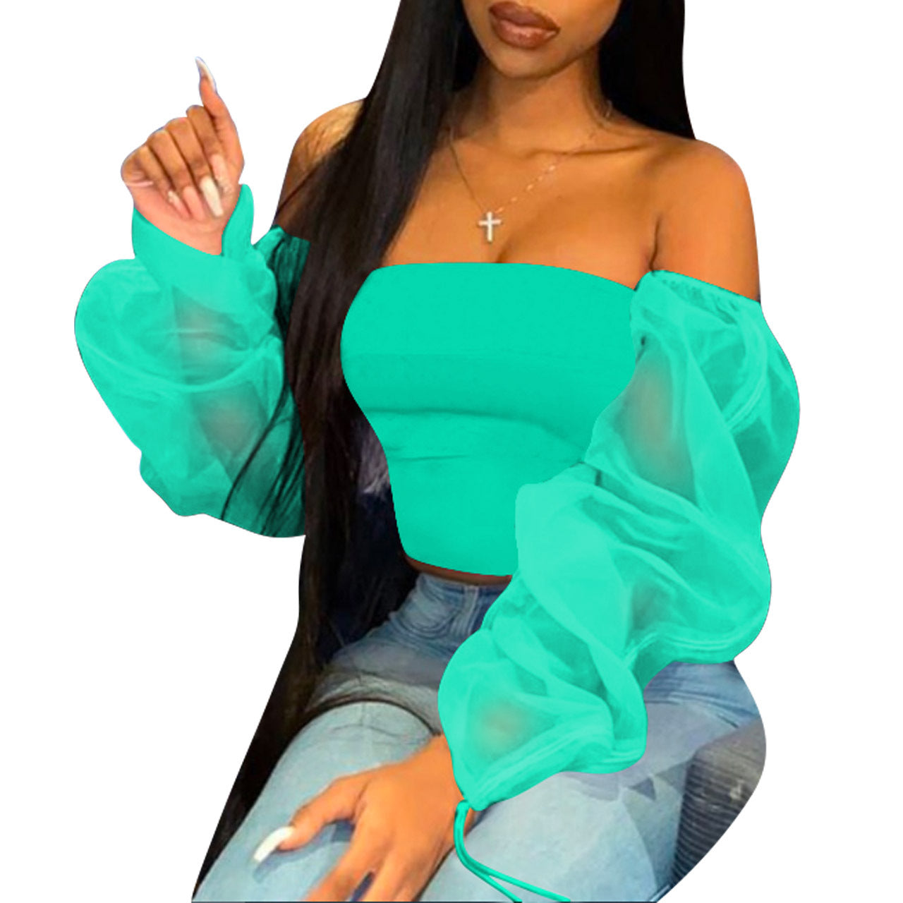 Royal Aura Mesh Top