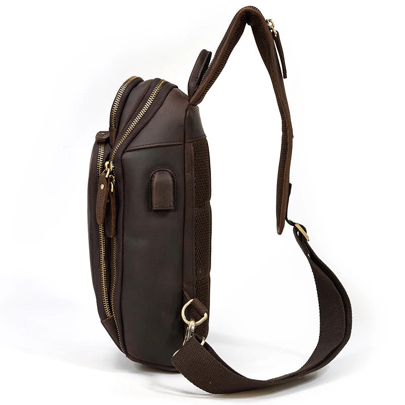 Executive Edge Leather Sling Bag