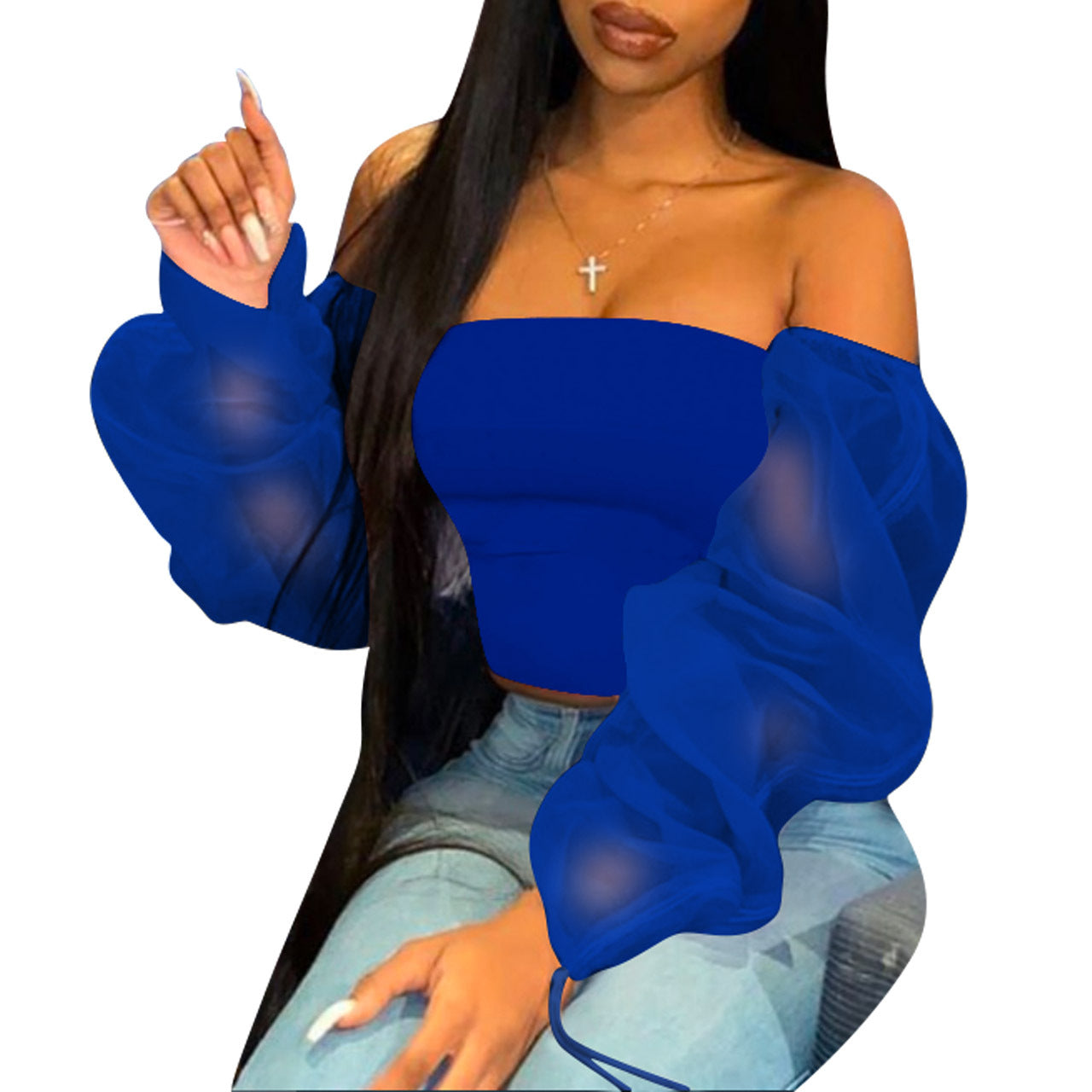 Royal Aura Mesh Top