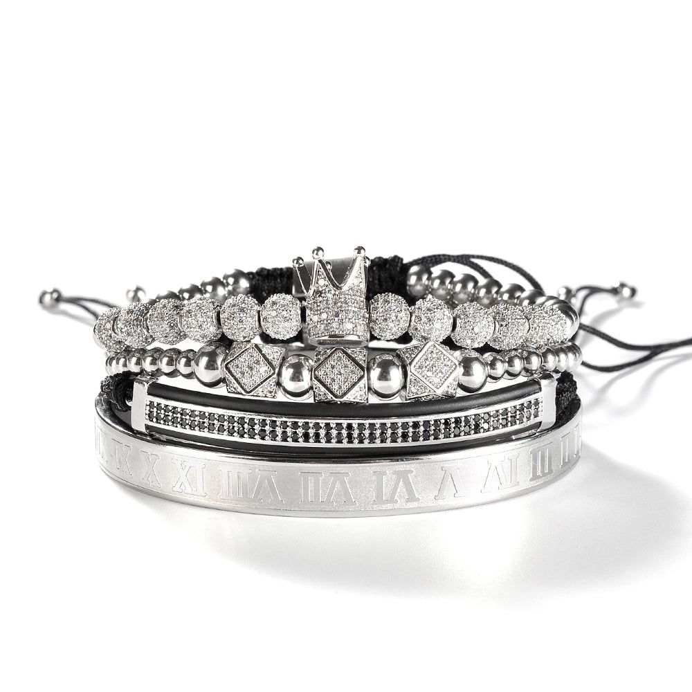 Crowned Hustle Luxe Bracelet Stack for Men