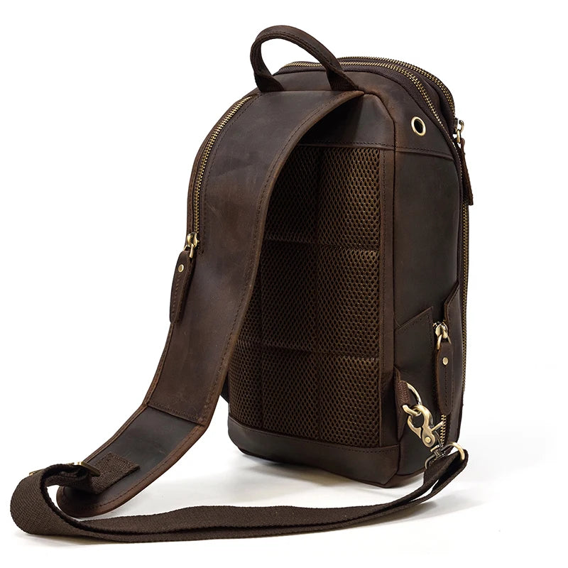 Executive Edge Leather Sling Bag