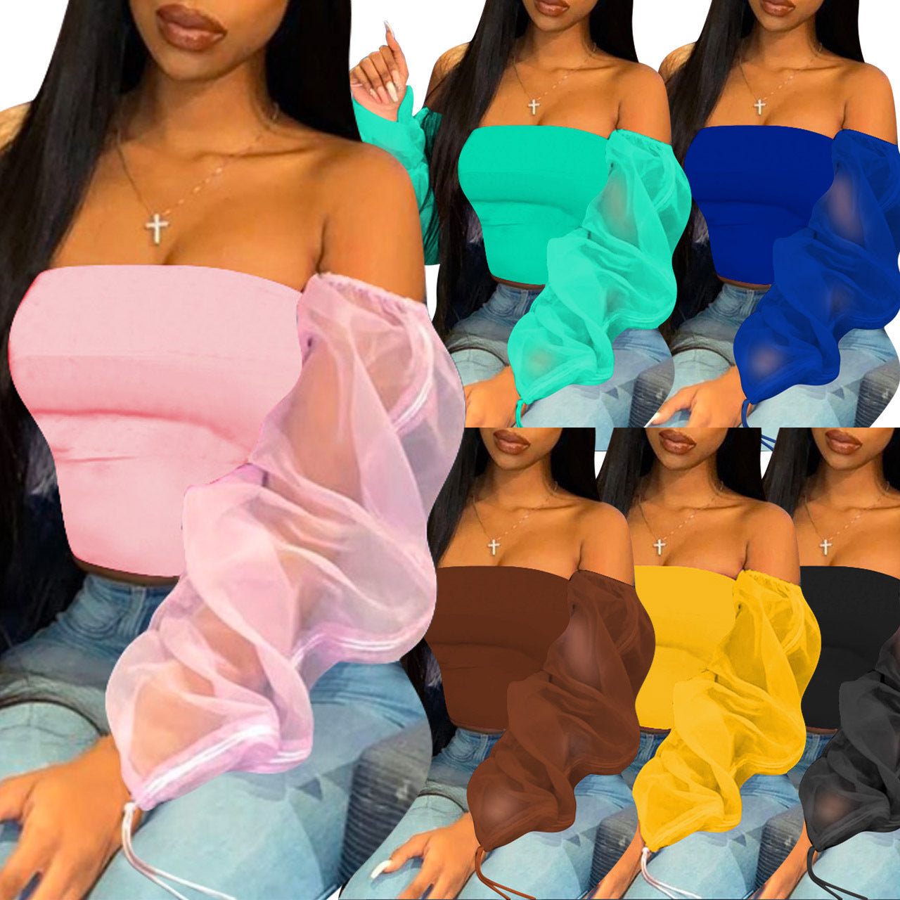 Royal Aura Mesh Top