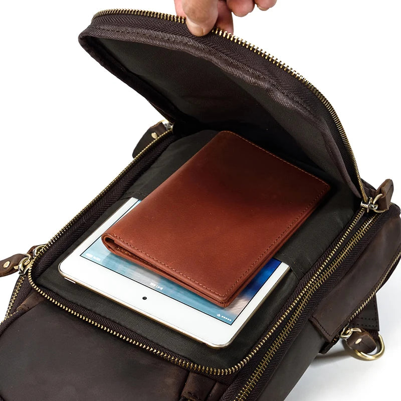 Executive Edge Leather Sling Bag