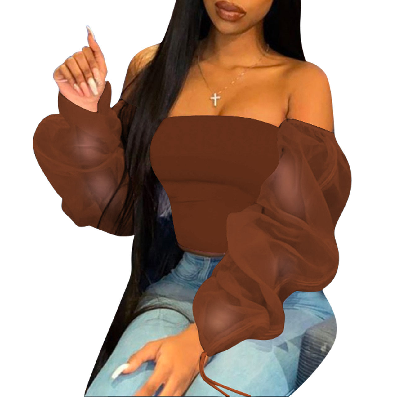 Royal Aura Mesh Top