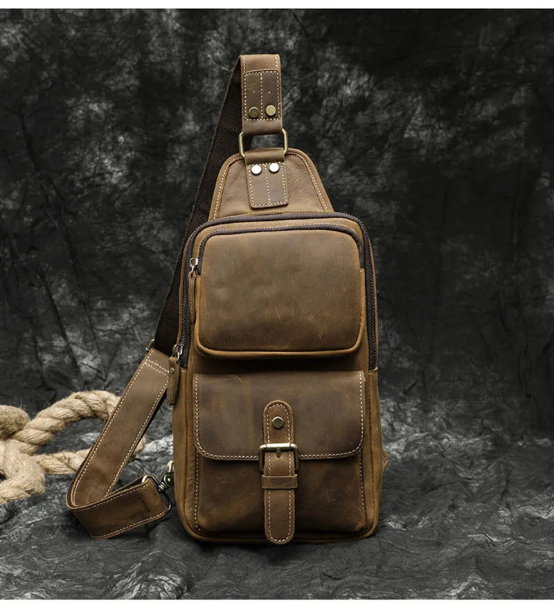 Executive Edge Leather Sling Bag