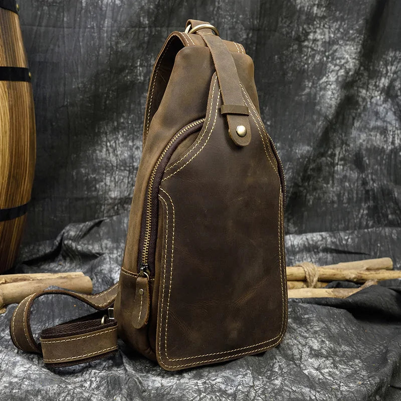 Executive Edge Leather Sling Bag