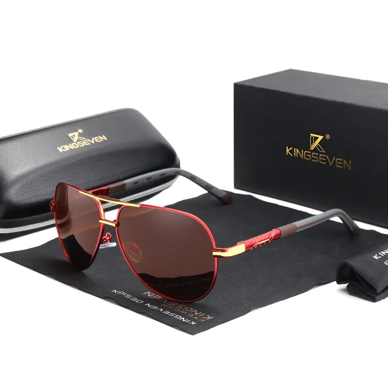 Crimson Edge Polarized Aviators