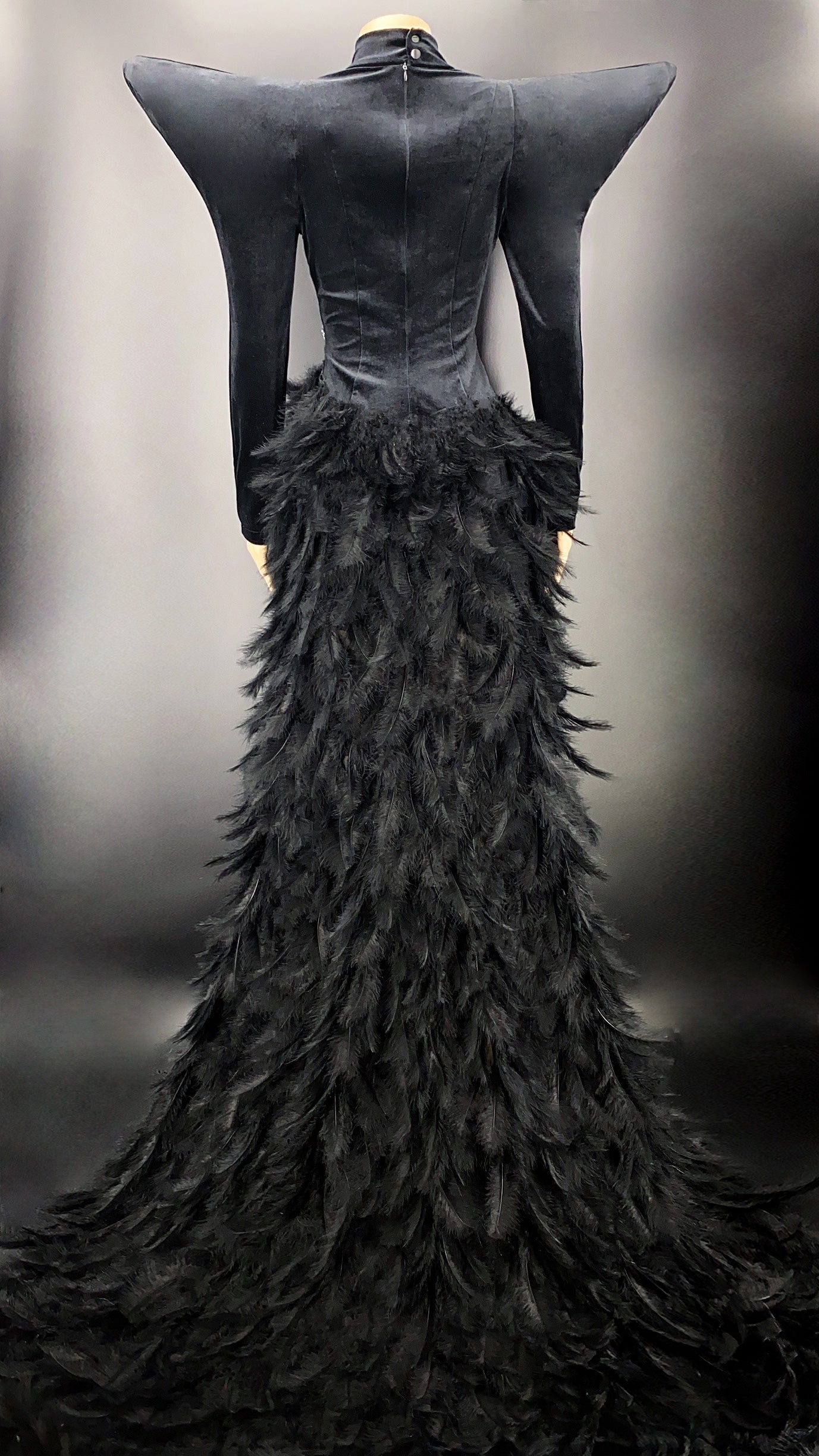 The Serpentine Noir Statement Gown