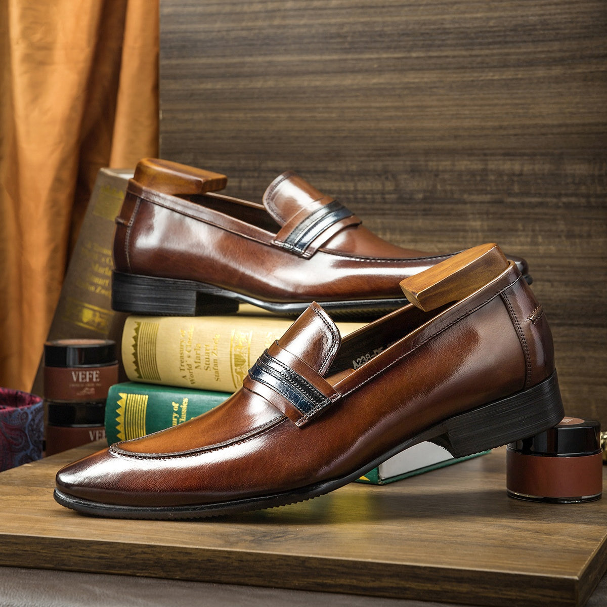 Imperial Crest Leather Loafers