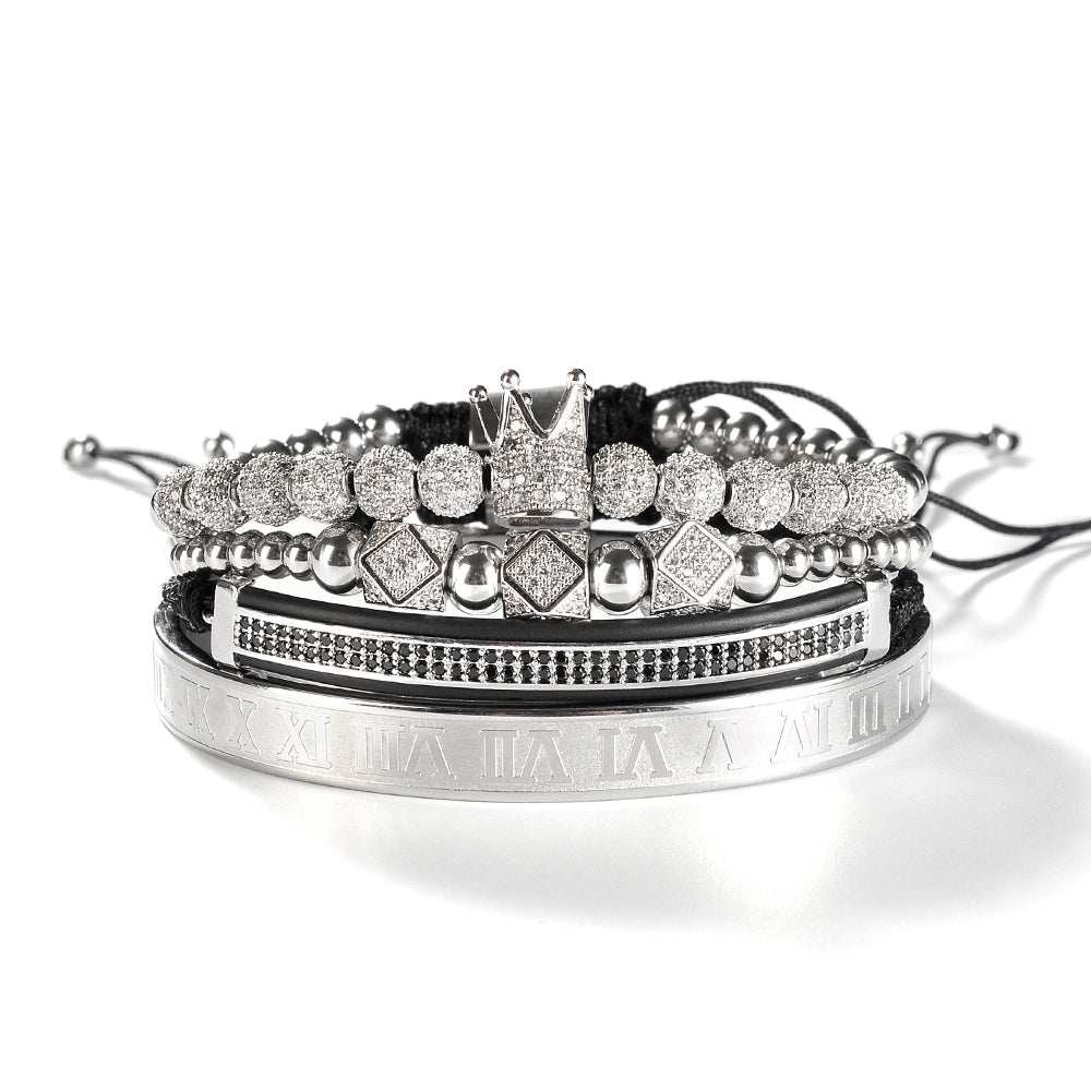 Crowned Hustle Luxe Bracelet Stack for Men