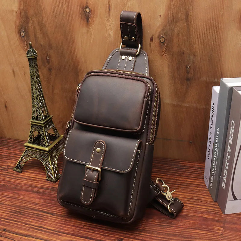 Executive Edge Leather Sling Bag