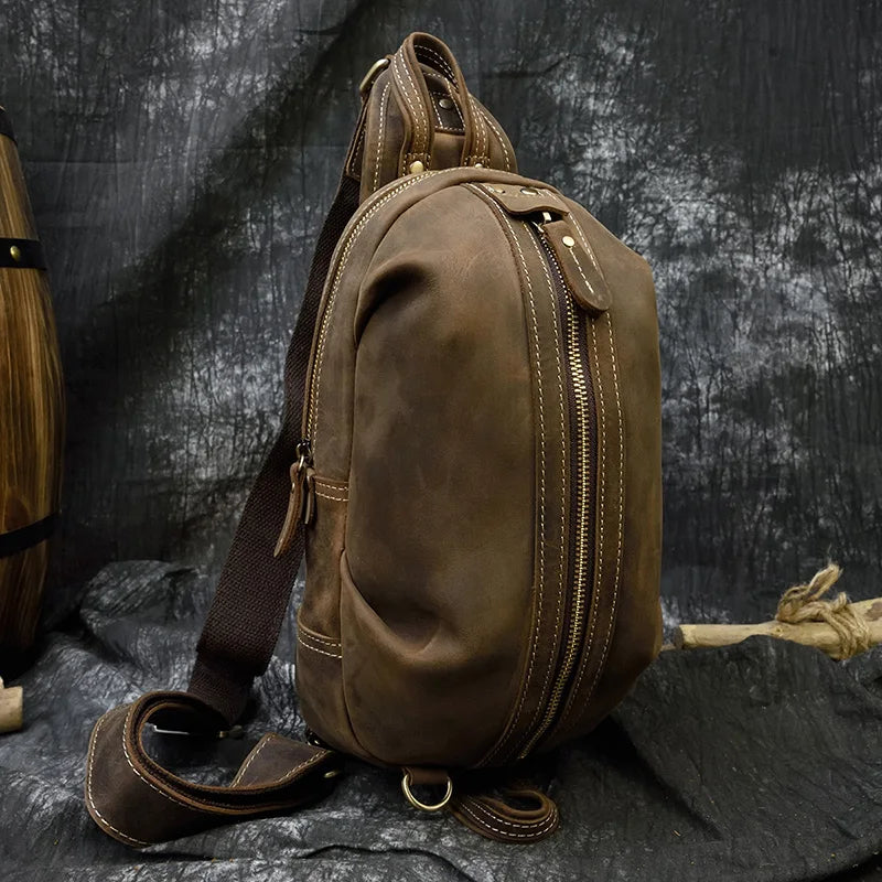 Executive Edge Leather Sling Bag