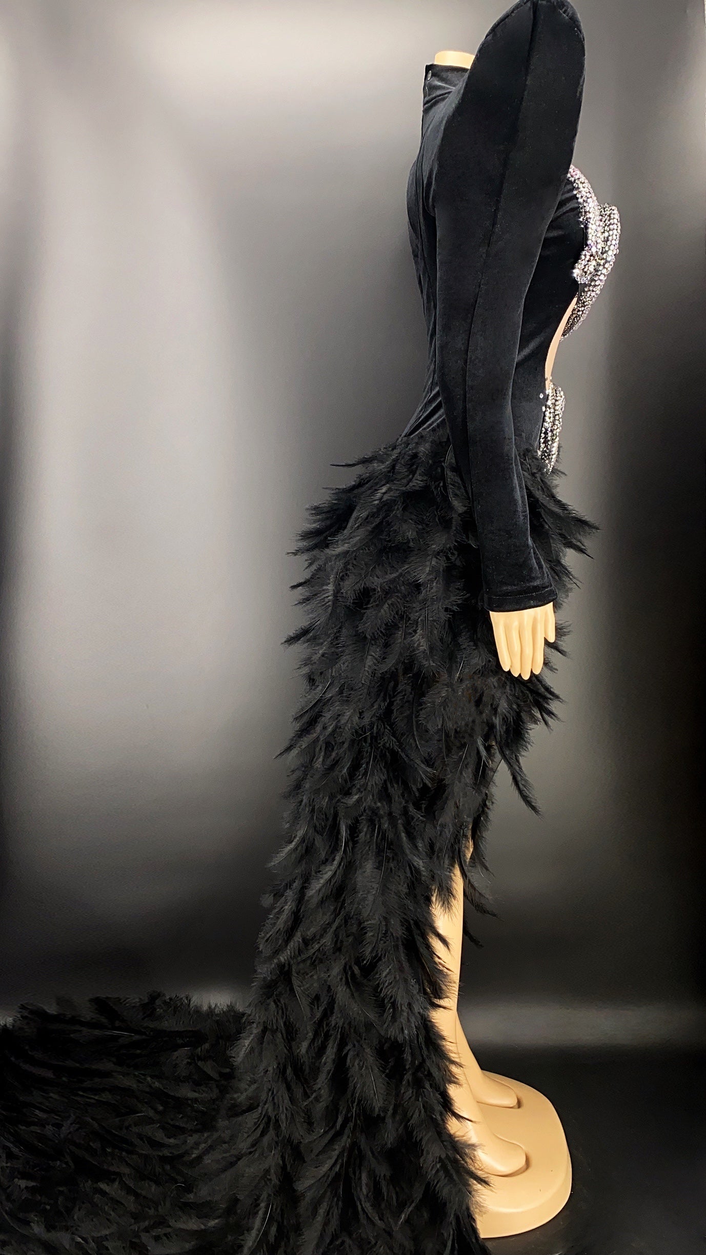 The Serpentine Noir Statement Gown