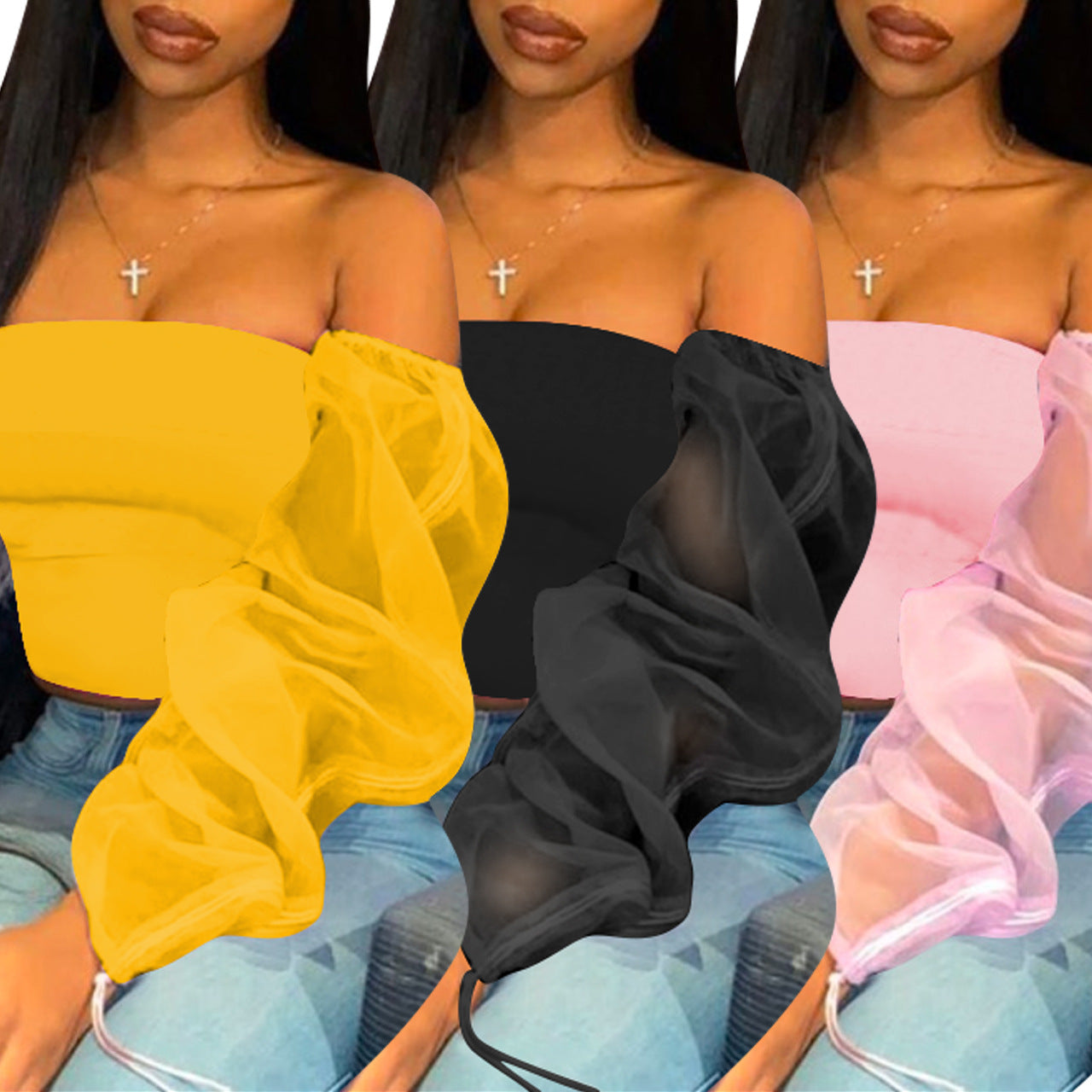 Royal Aura Mesh Top