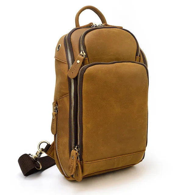 Executive Edge Leather Sling Bag