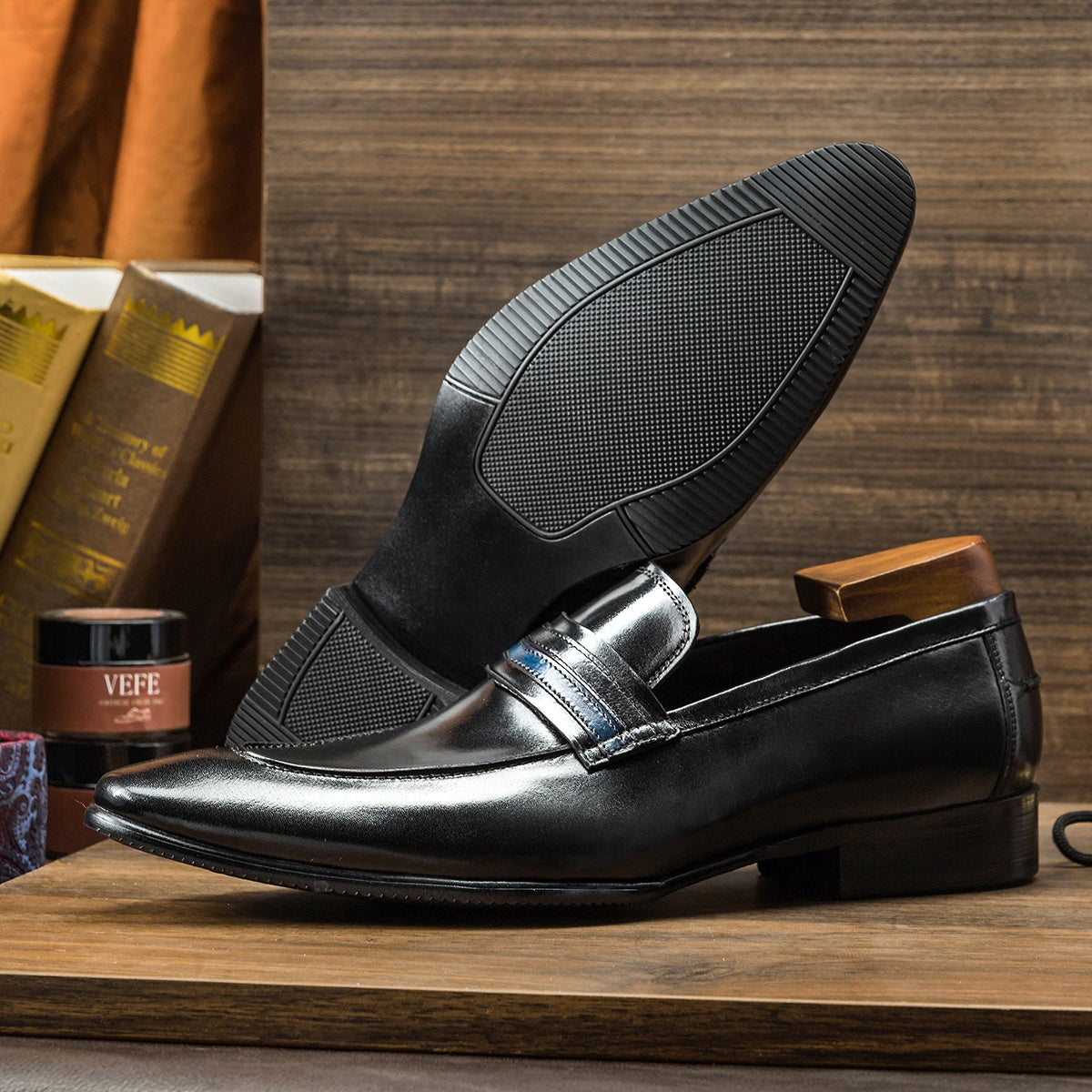 Imperial Crest Leather Loafers