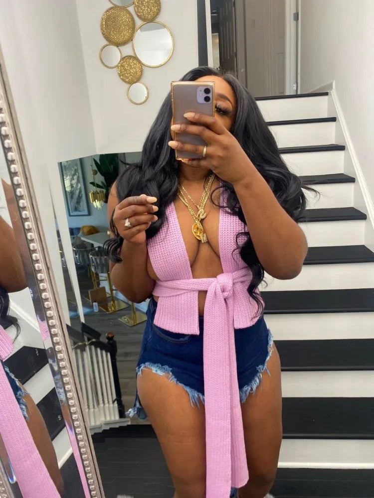 Luxe Wrap Knit Halter Top