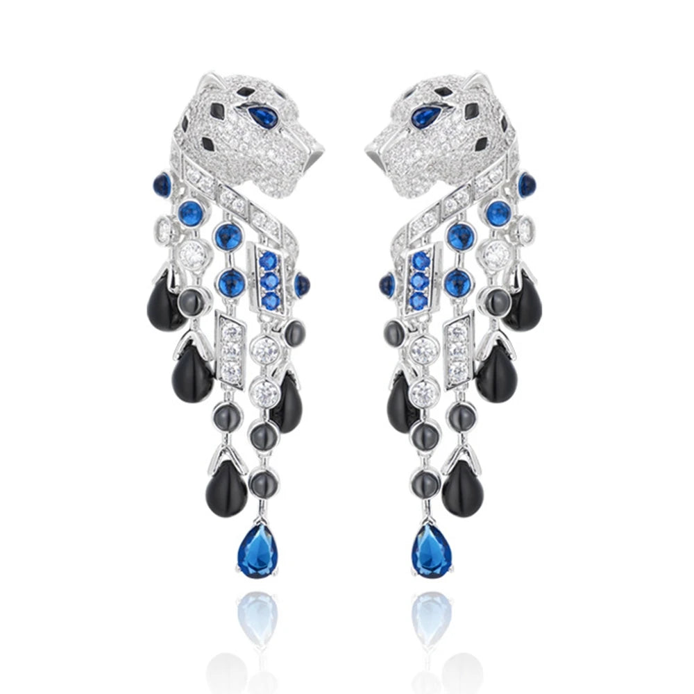 Midnight Panther™ Luxe Tassel Earrings