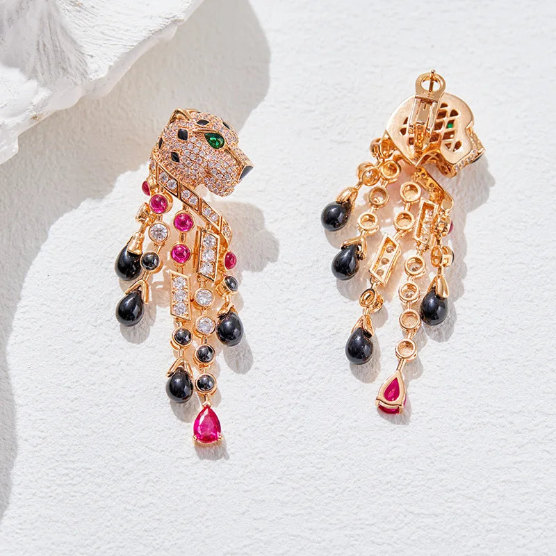 Midnight Panther™ Luxe Tassel Earrings