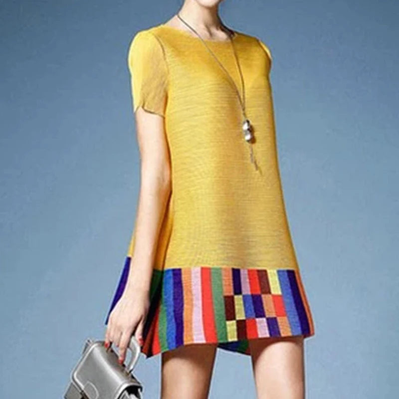 Sunset Statement Pleated Dress