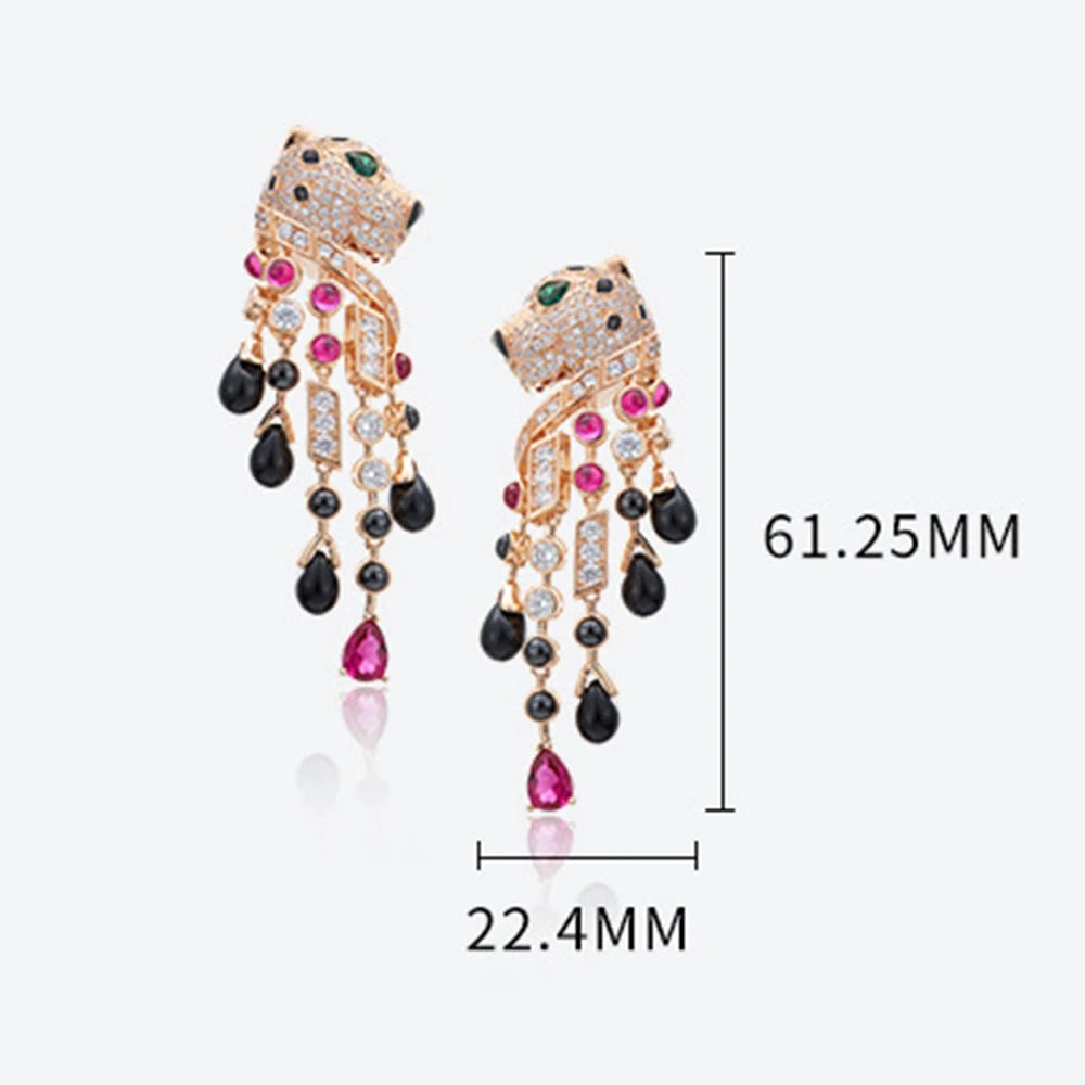 Midnight Panther™ Luxe Tassel Earrings