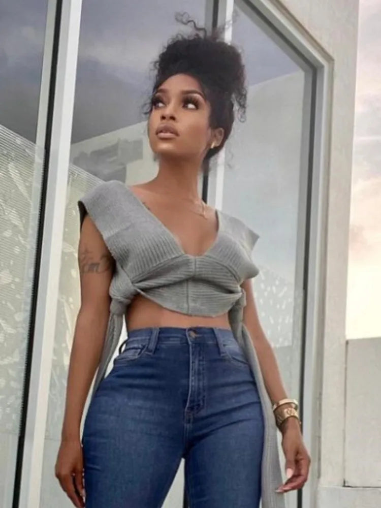 Luxe Wrap Knit Halter Top
