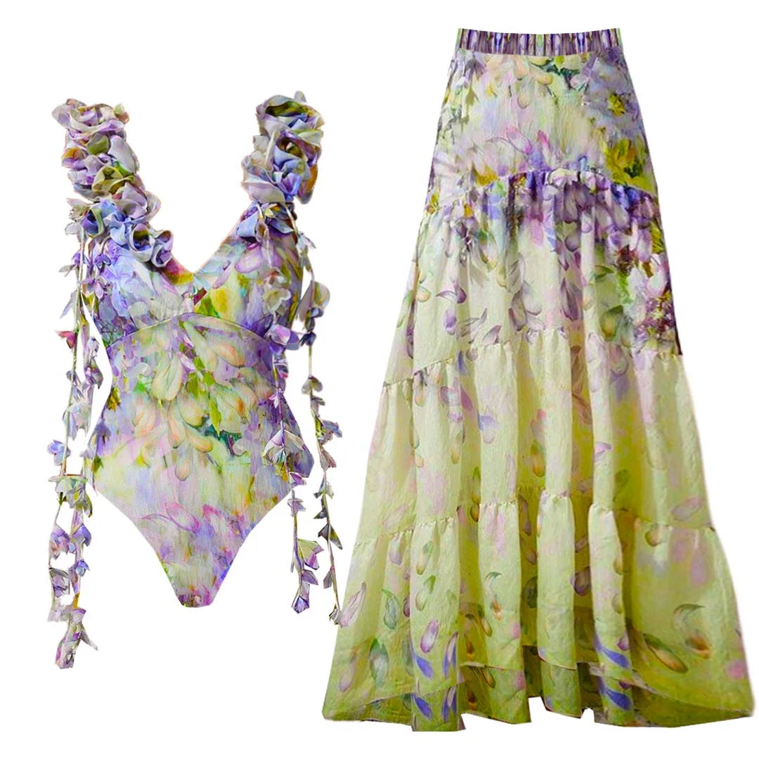 Santorini Bloom Luxe Swim Collection