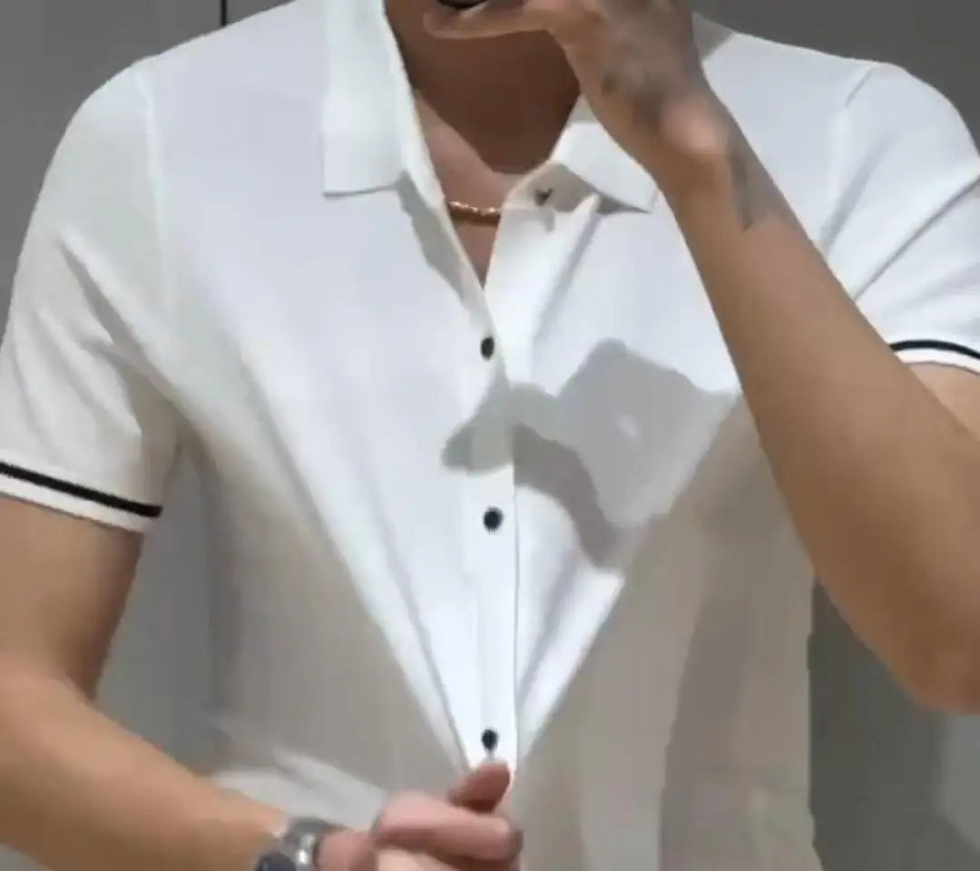 The “Ivory Prestige” Knit Polo Shirt
