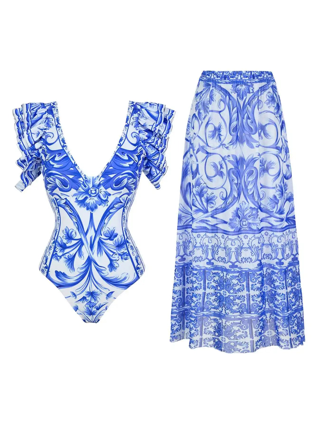 Santorini Bloom Luxe Swim Collection