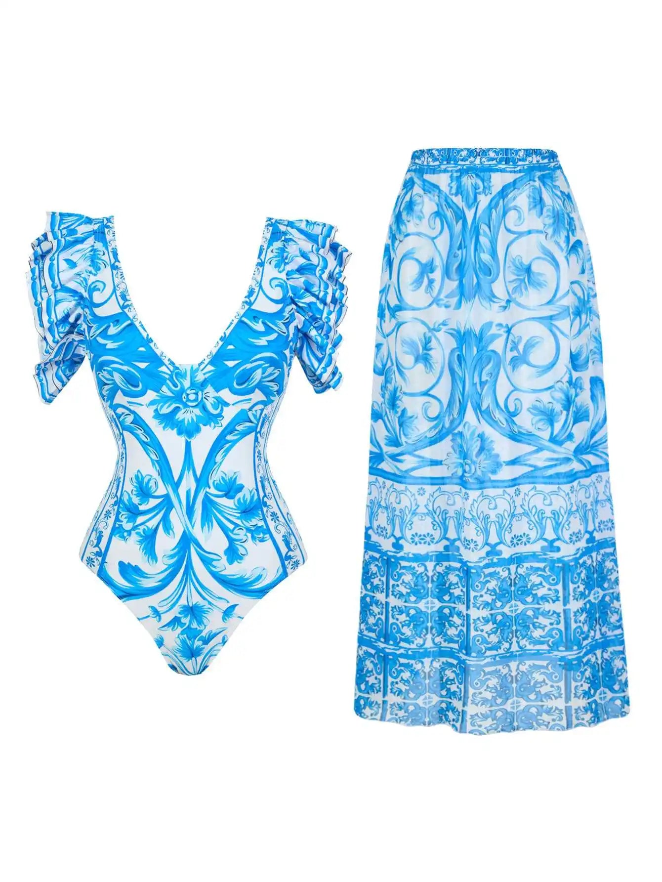 Santorini Bloom Luxe Swim Collection