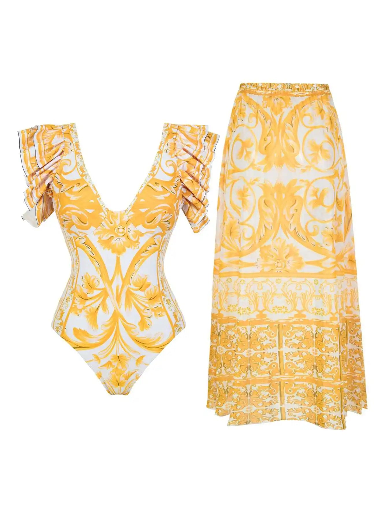 Santorini Bloom Luxe Swim Collection