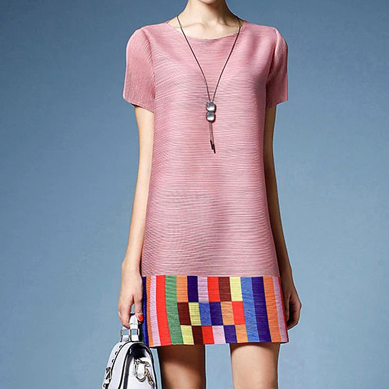 Sunset Statement Pleated Dress