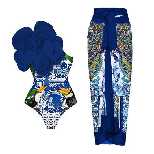 Santorini Bloom Luxe Swim Collection