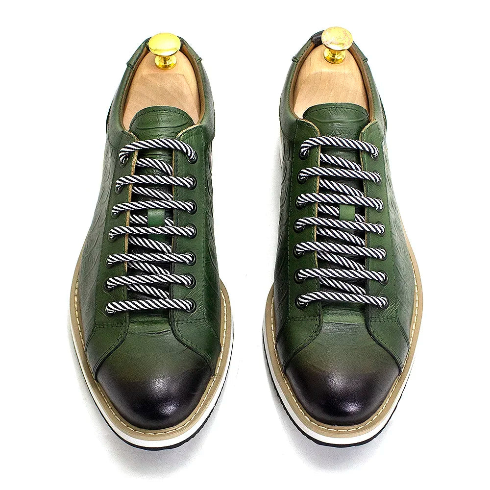 The Emerald Crest Leather Sneakers
