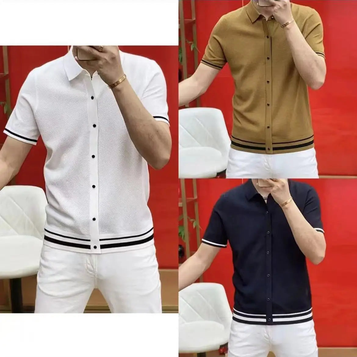 The “Ivory Prestige” Knit Polo Shirt
