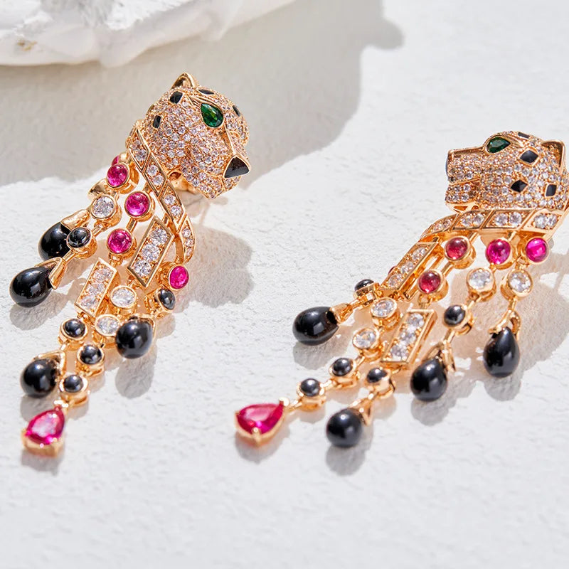 Midnight Panther™ Luxe Tassel Earrings