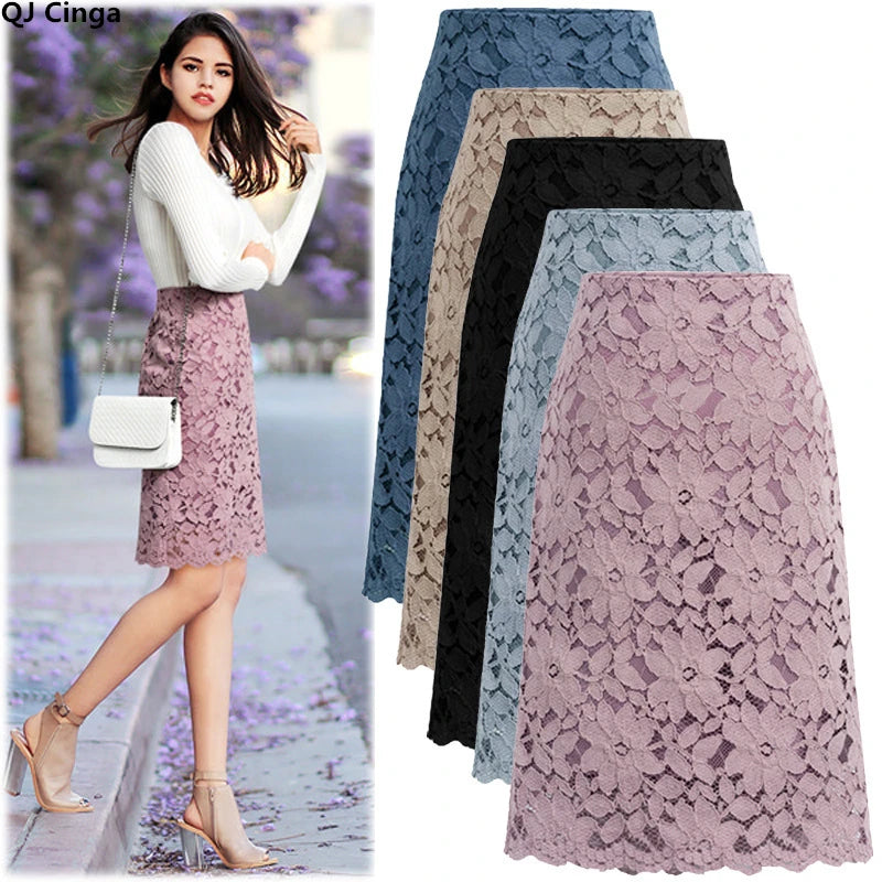 Blossom Lace Midi Skirt