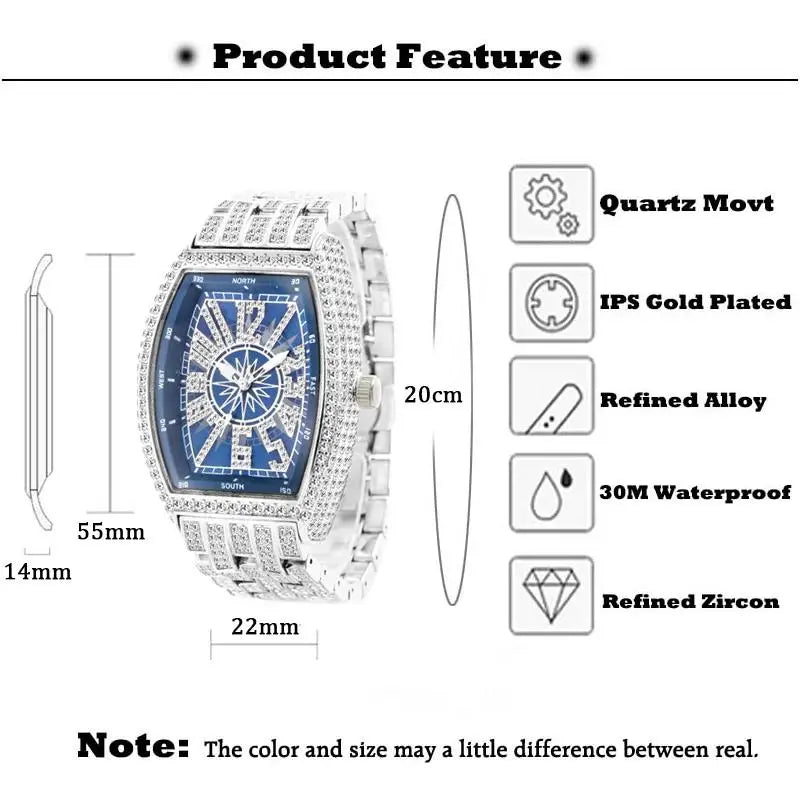 Royal Compass™ Iced Tonneau Watch