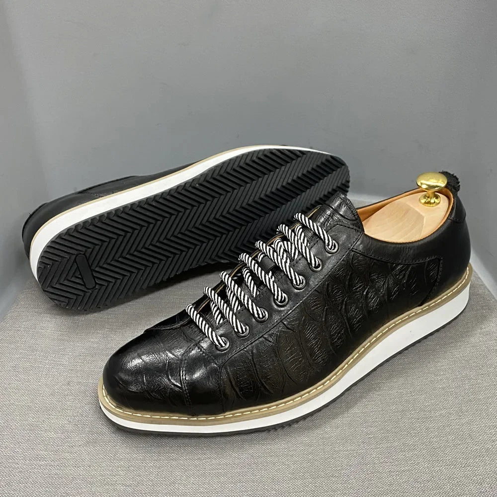 The Emerald Crest Leather Sneakers