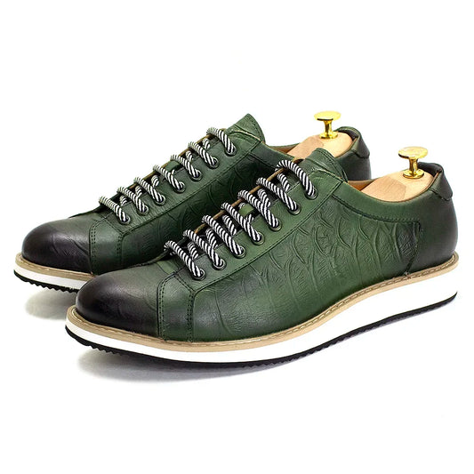 The Emerald Crest Leather Sneakers
