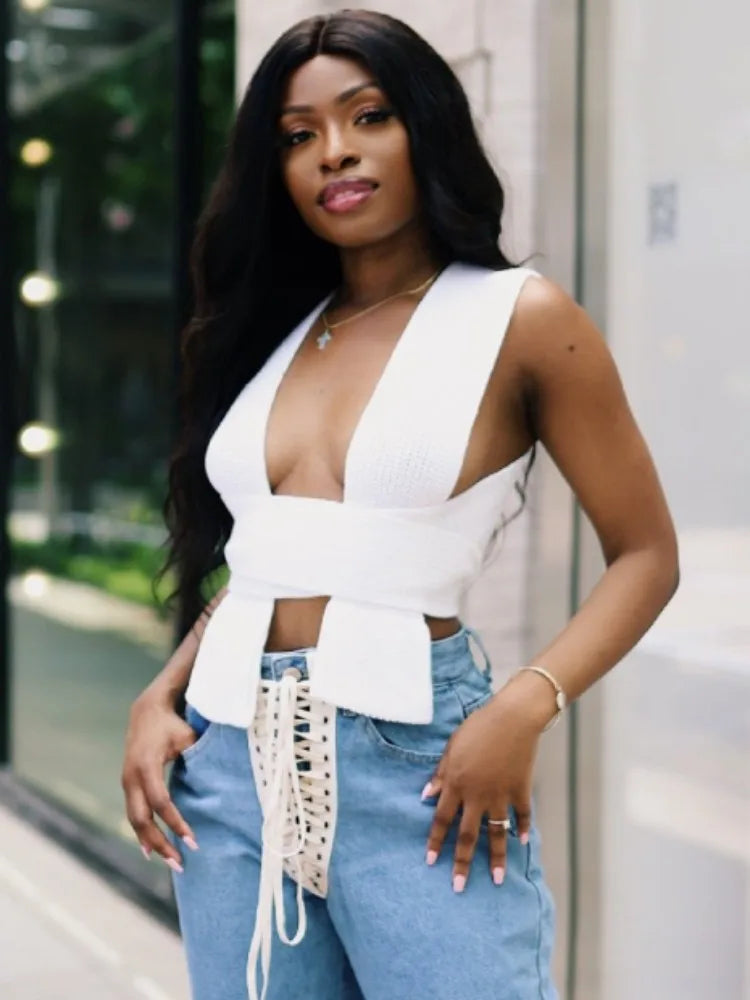 Luxe Wrap Knit Halter Top